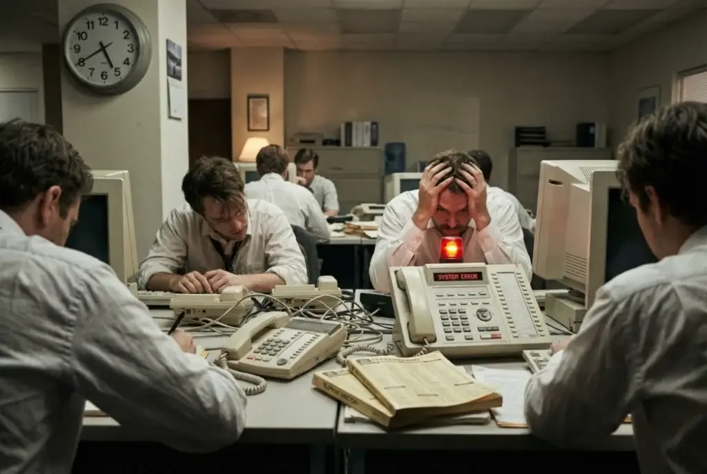 frustrated office workers